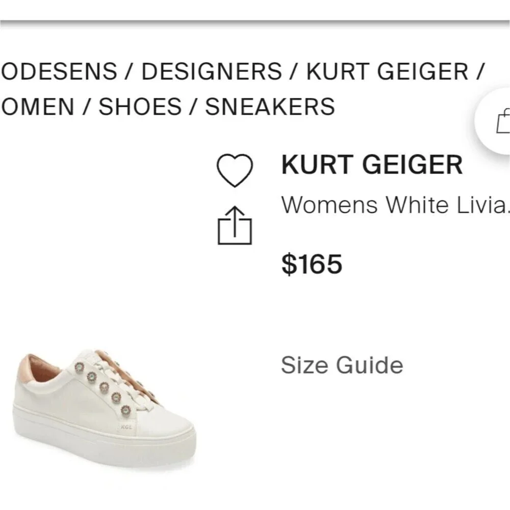 KURT GEIGER LONDONLeather Liviah Sneakers size 5.5